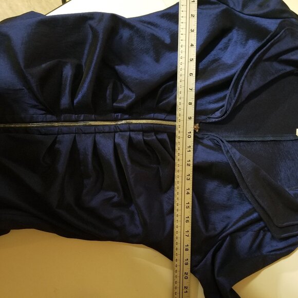 Joseph Ribkoff Sapphire Blue Draped Zip-Front Dress – Size 16 - Picture 10 of 13